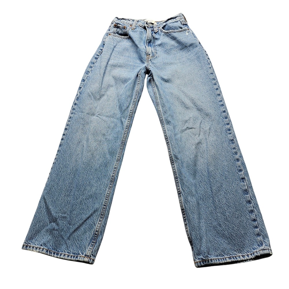 Abercrombie & Fitch The Loose High Rise Jeans Womens 25 0S Light Wash Denim 4866